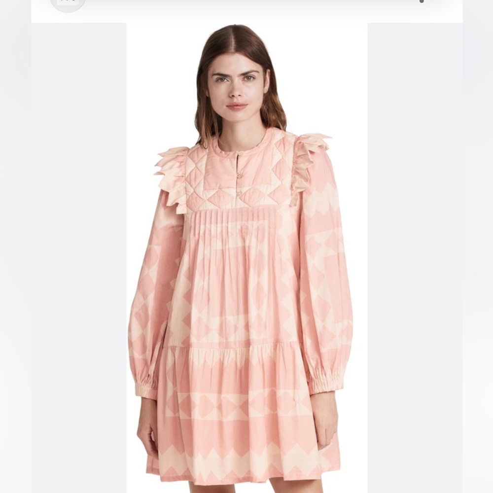Pink Helena Printed Cotton Tunic Dress Size Large